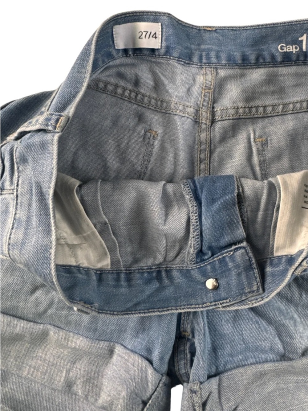 Gap Jeans Light Blue Denim Roll-Cuff Women's Shorts Size 27/4 - Picture 5 of 9